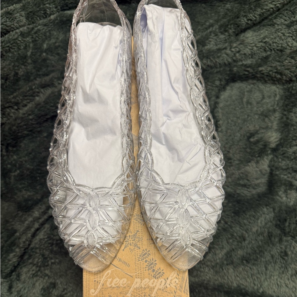 NWT FREE PEOPLE STARDUST JELLY FLATS SIZE 9